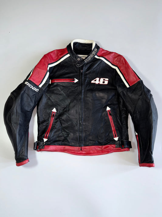Teknic #46 Valentino Rossi Tribute Pure Leather Motorcycle Racing Jacket (Rare)(M)