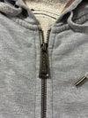Philipp Plein Homme Grey Zip-Up Hoodie with Camo-Lined Hood & Studded Patch (L)