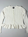 Polo Ralph Lauren | Cable Knit Peplum Cardigan White | (S)