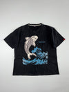 Pansion Japanese Koi Fish Great Wave Graphic Tee – Black (2XL/3XL)