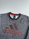 Adidas Grey Melange Big Logo Fleece Crewneck Sweatshirt (L)
