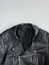 Vintage Quilted-Shoulder Leather Moto Jacket (S/M)