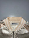 Browny Satin Souvenir Bomber Jacket | Cream/Gold (S/M)