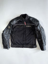 Speed-R Racing Motorcycle Jacket Real Leather Sleeves & Shoulders | Mesh Body | Armour Padded (M)
