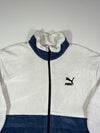 Puma Corduroy Panel Fleece Track Jacket White Navy (L)