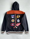 Vintage Old Time Hockey NHL Original Six Zip-Up Hoodie All Team Patches (XL)
