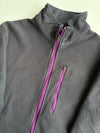 Kappa Black Grid Fleece Full Zip Jacket – Purple Zip Details – (S/M)