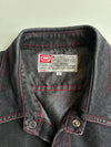 Vintage Rhino Ltd Black Denim Snap Shirt – Red Contrast Stitch Y2K (L)