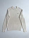 Lacoste Classic Fit Waffle Knit Crewneck Sweater – Cream (M)