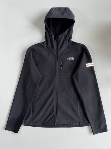 The North Face Black Soft Shell Fleece-Lined Hooded Jacket (S/M)