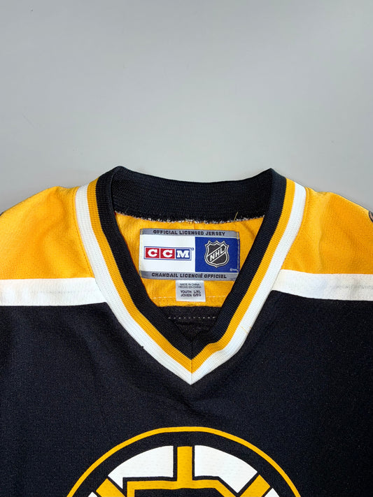 CCM NHL Official Licensed Boston Bruins Classic Black Gold White Spoked-B Hockey Jersey (M)