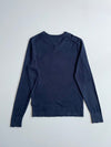 Tommy Hilfiger Navy V-Neck Sweater – Pima Cotton Cashmere (S)