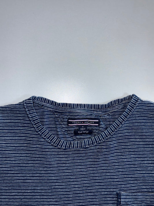 Tommy Hilfiger Indigo Striped Pocket Tee MCMLXXXV Patch Navy (M)