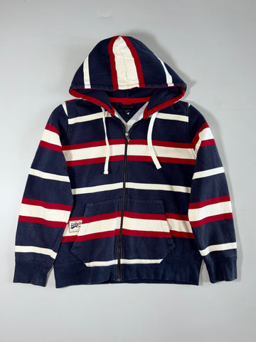 Tommy Hilfiger Striped Zip-Up jacket Hoodie – Navy/Red/White (L)