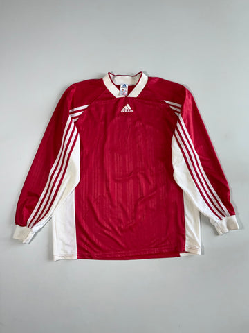 Vintage Adidas Long Sleeve Football Jersey – Red & White (2XL)