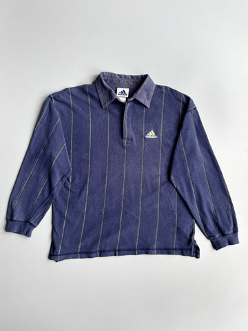 Adidas | Navy Striped Rugby Polo | (L)