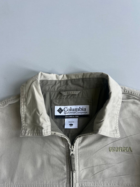 Columbia Sportswear Georgia Bulldogs Cotton Full-Zip Harrington Jacket Khaki (XL)