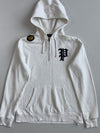 Polo Ralph Lauren White Half-Zip Hoodie with Gothic ‘P’ Chenille Patch(L)