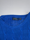 Polo Ralph Lauren Royal Blue Cable Knit Crewneck Sweater (M/L)