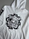 CKKN&RK | White Graphic Zip-Up Hoodie | (XL)