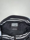 Y2K Nike Black Track Jacket – White Shoulder Stripes, Mini Swoosh (XL)