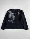 Big Train Osaka Japanese Koi & Chrysanthemum Henley Long Sleeve – Black (3XL)