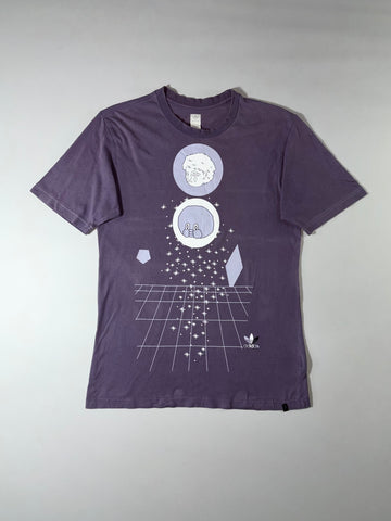 Adidas Originals Graphic Tee Purple, Surreal Print (L)