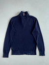 Tommy Hilfiger Pima Cotton Cashmere Quarter-Zip Sweater – Navy (S)