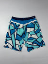 Sunseeker Australia Blue Geometric Board Shorts (W:33) (L:21)