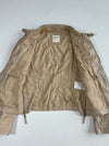 Vintage Esprit Beige Leather Cafe Racer Jacket (S)