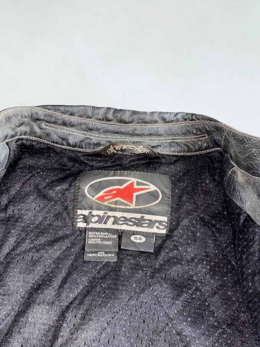 Alpinestars Lightning Bolt Graphic Vintage Racing Pure Leather Jacket (M)