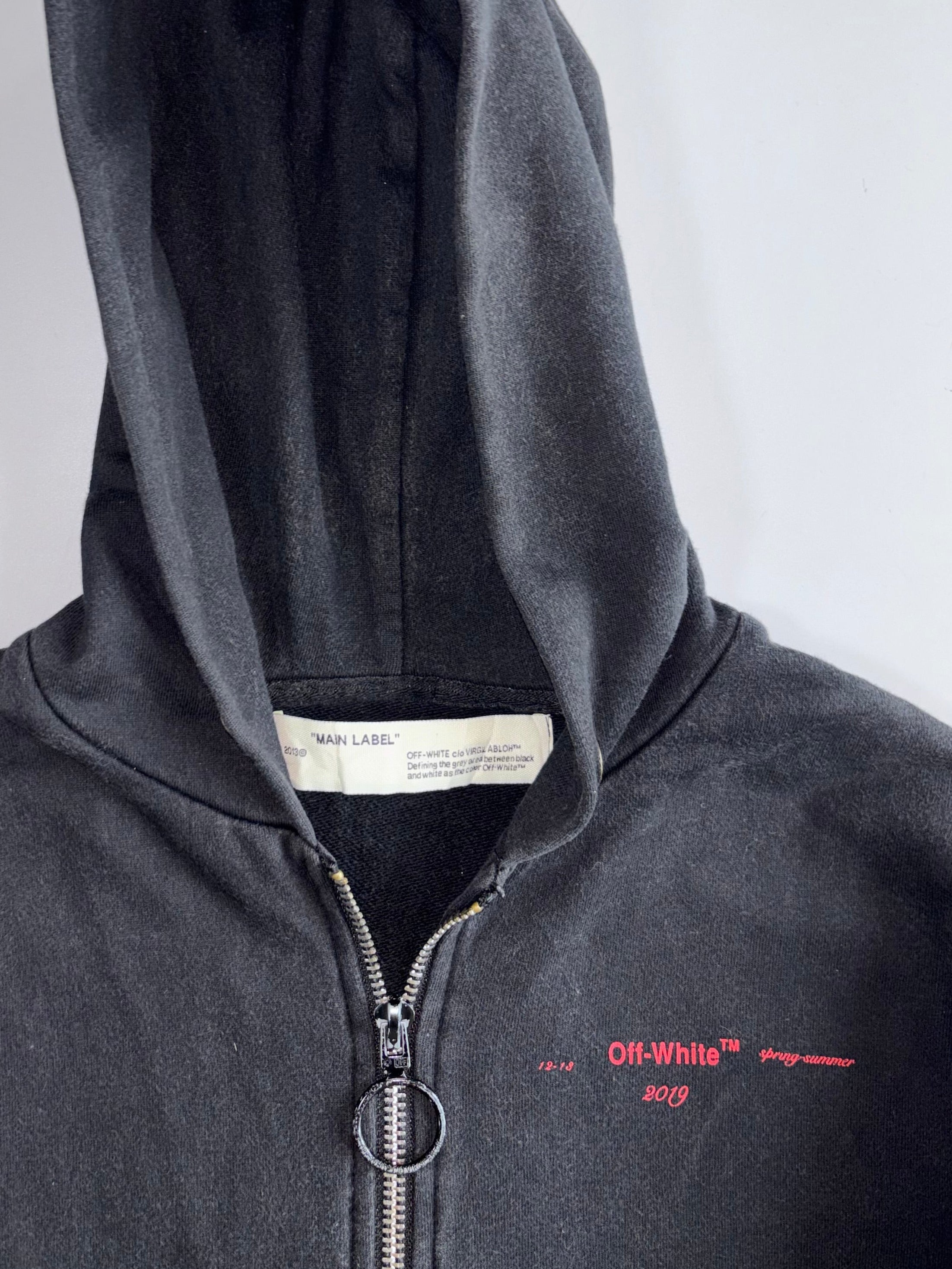 Off-White c/o Virgil Abloh “Caravaggio” Diagonal Zip-Up Hoodie (M