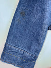 Y2K Dark Wash Denim Moto Jacket with Leather Patch Women’s (Xs)