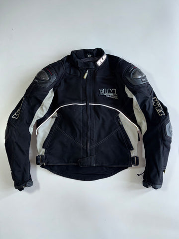 FLM Greyhound Black Grey Textile Moto Jacket / Carbon Fiver Protection (Paded)(M)