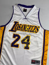 LA Lakers #24 Basketball Jersey  White Gold Mesh (M)