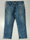Lee Relaxed Fit Distressed Blue Jeans (W:38|L:42)