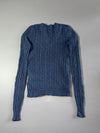 Ralph Lauren Blue Cable Knit V-Neck Sweater Women’s (XS)