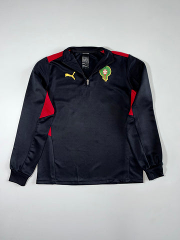 Puma Morocco National Team Black Quarter Zip Training Top – FRMF Crest –(M)