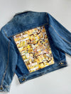 Vintage Denim Jacket with Comic Book Back Print (L)