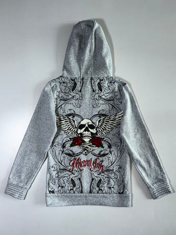 Miami Ink Grey Skull & Roses Tattoo Hoodie (S)