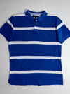 Tommy Hilfiger Blue & White Striped Polo T-Shirt (L)