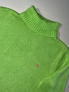 Lauren Ralph Lauren Lime Green Turtleneck Cotton Sweater, Made in Japan (S)