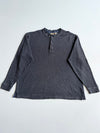 L.L.Bean Waffle Knit Henley – Charcoal Grey (3XL/4XL)
