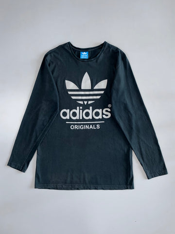 Adidas Originals Black Long Sleeve Trefoil Tee (L)