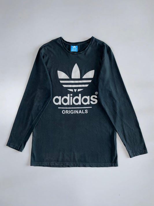 Adidas Originals Black Long Sleeve Trefoil Tee (L)