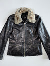 Massimo Premium Original (Detechable Furr Coller Leather Jacket (S)