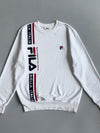 Fila Biella Italia Crewneck Sweatshirt | White | Big Logo Spellout (S)