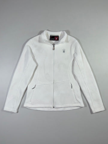 Spyder White Ribbed Full-Zip Fleece Jacket Women’s (S)