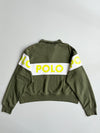 Polo Ralph Lauren Olive Quarter Zip Spellout Sweatshirt (XL)