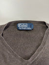 Vintage Polo by Ralph Lauren V-Neck Cotton Knit Sweater – Chocolate Brown (S/M)